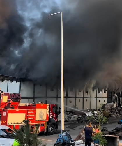 Malatya’da deprem konutları şantiyesinde yangın!