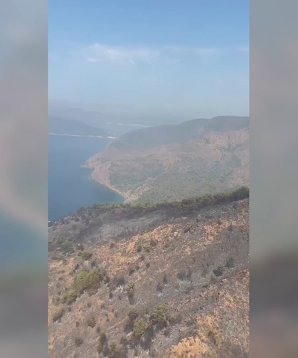 Muğla Marmaris yangınına müdahale devam ediyor