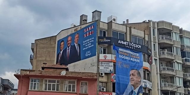 AK Parti Aydın İl Binasına izinsiz asılan pankart krize neden oldu