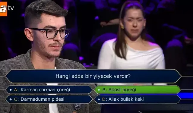 Hangi adda bir yiyecek vardır? (Altüst böreği, Karman çorman çöreği, Darmaduman pidesi, Allak bullak keki )