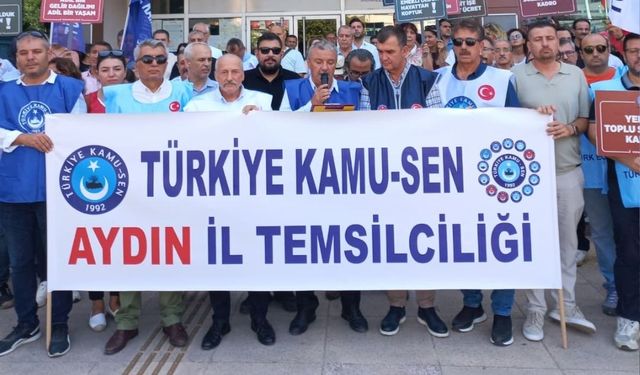 Aydın'da memurlar iş bıraktı