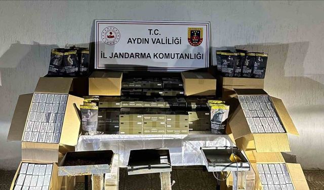Efeler'de halı yıkama dükkanı görünümlü iş yerinde kaçak sigara imalatı