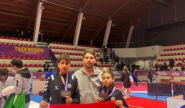Avrupa Taekwondo müsabakasında sporculardan çifte bronz