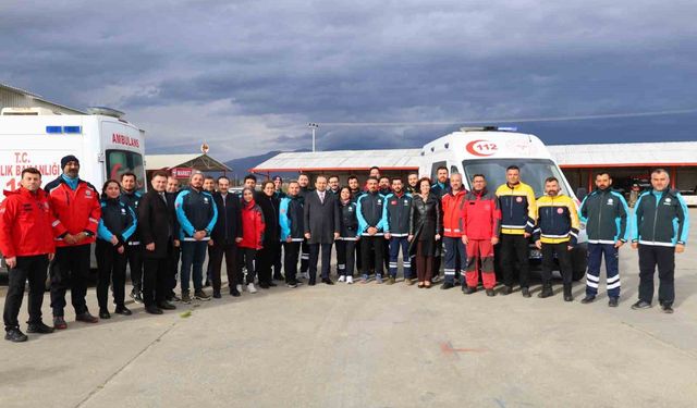 Aydın'da UMKE personeline ambulans sürüş güvenliği eğitimi