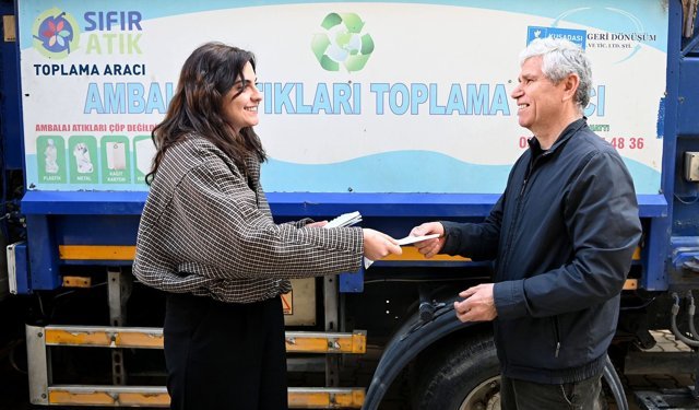 Kuşadası'ında geri dönüştürülebilir atıklar toplandı