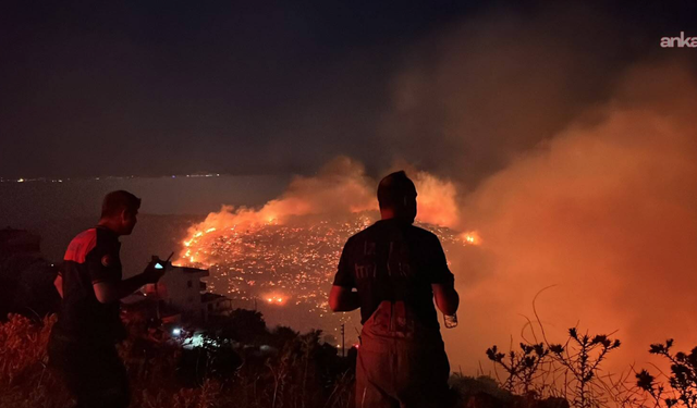Gömeç'teki orman yangını Bergama sınırlarına ulaştı