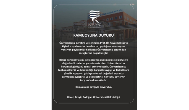 "Gavur ülkesi" diyen akademisyene soruşturma