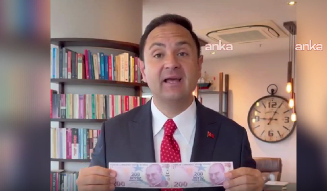 YENİ Partili Akdoğan, Sayan Kaya'ya iddiaları 200 liralık banknot üzerinden anlattı