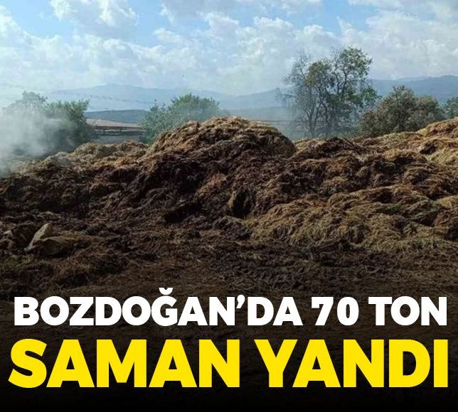 Bozdoğan’da 70 ton saman yandı