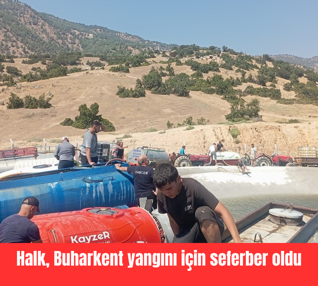 Halk, Buharkent yangını için seferber oldu