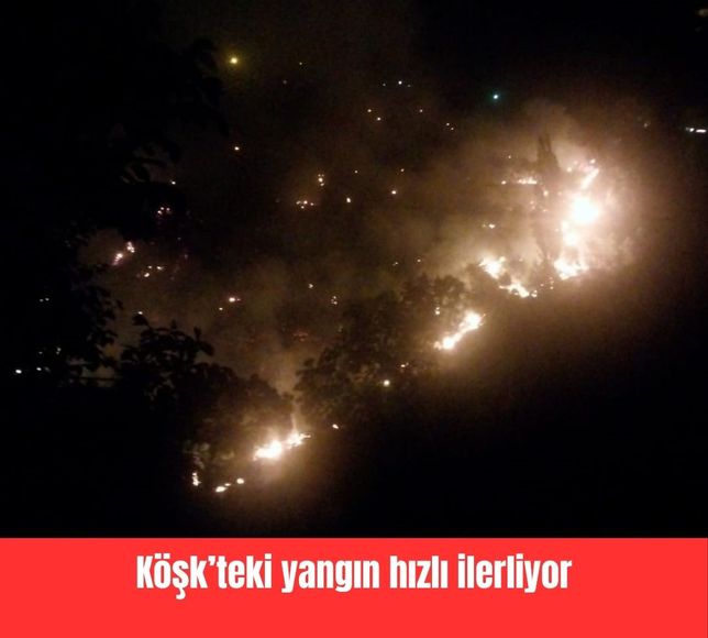 Köşk’teki yangın hızlı ilerliyor