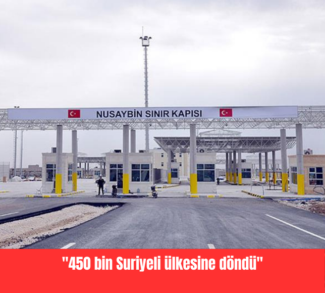 "450 bin Suriyeli ülkesine döndü"