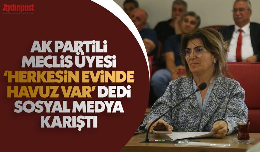 AK Partili Meclis Üyesi Neşe Menderes 'Herkesin evinde havuz var' dedi, sosyal medya karıştı