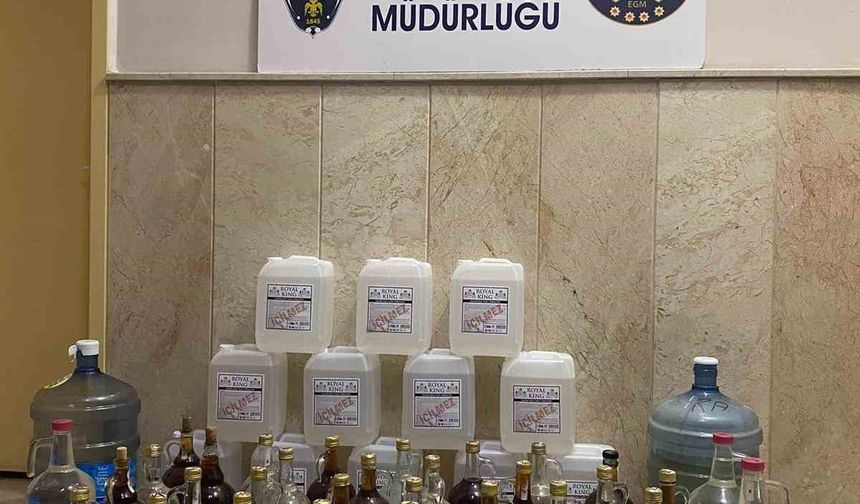 İncirliova’da 150 litre kaçak alkol yakalandı
