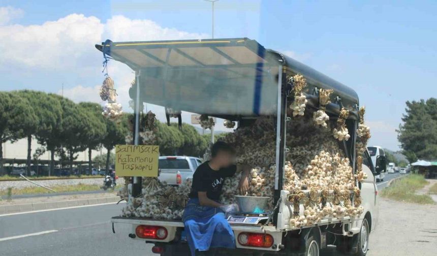 Aydın'da sarımsak satıcısının tehlikeli yolculuğu
