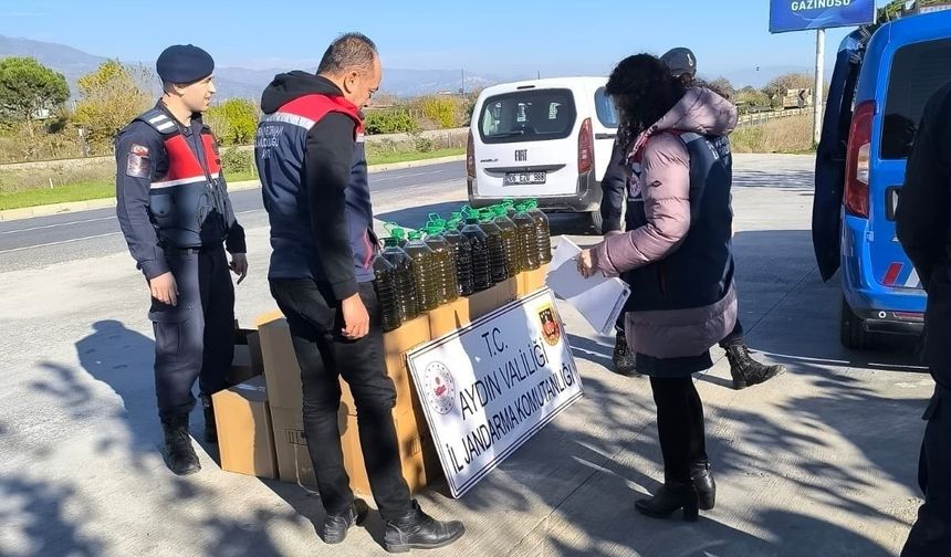 Köşk'te otobüs bagajından 400 litre kaçak yağ çıktı