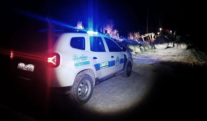 Bataklığa saplanan hayvan kurtarıldı