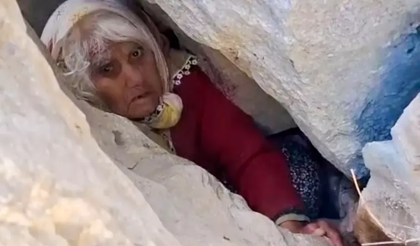 Kaya yarığında 24 saat kurtarılmayı bekledi