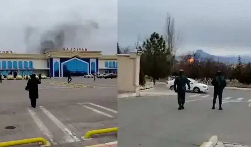Nahçıvan Havalimanı'na İran kamikaze dronu düştü