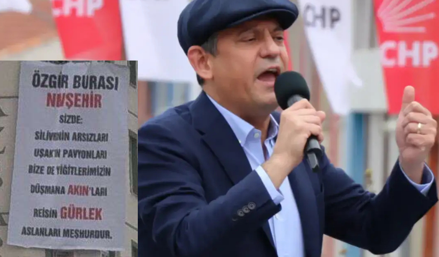 CHP'nin Nevşehir mitinginde pankart provokasyonu