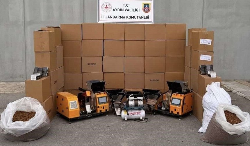Efeler'de kaçak sigara imalathanesine baskın