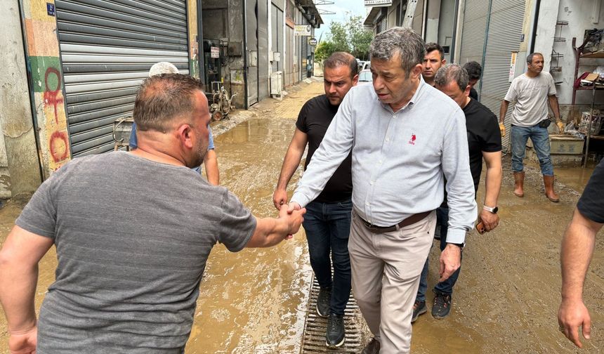 Sel mağduru esnafın imdadına Künkcü yetişti
