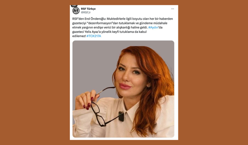 Sınır Tanımayan Gazeteciler: Yelis Ayaz’ın tutuklanması kabul edilemez!
