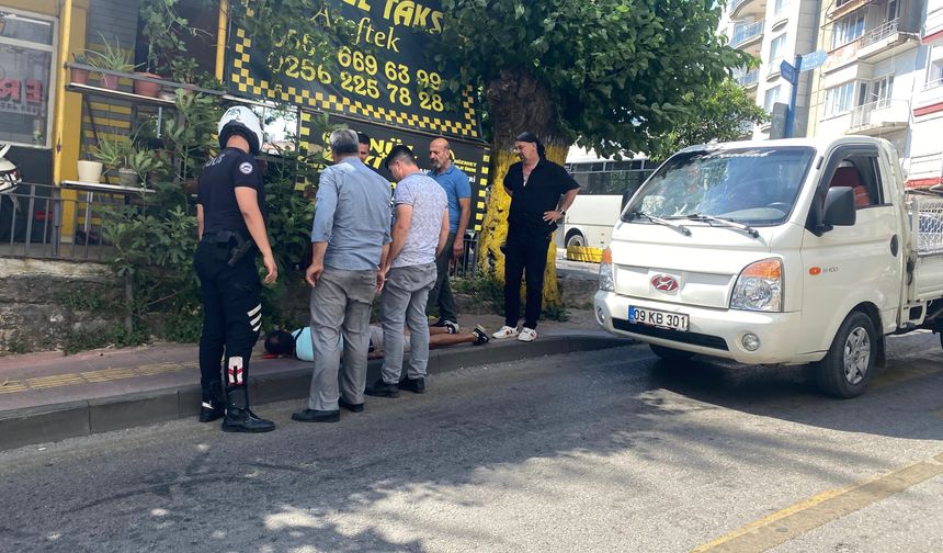 Efeler'de kamyonetin çarptığı yaya yaralandı