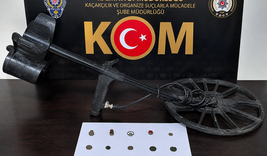 Köşk’te tarihi eser operasyonu: Dedektör ve çok sayıda obje ele geçirildi