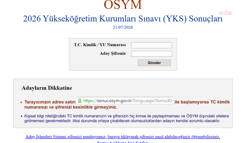 2026 YKS sonuçları açıklandı!