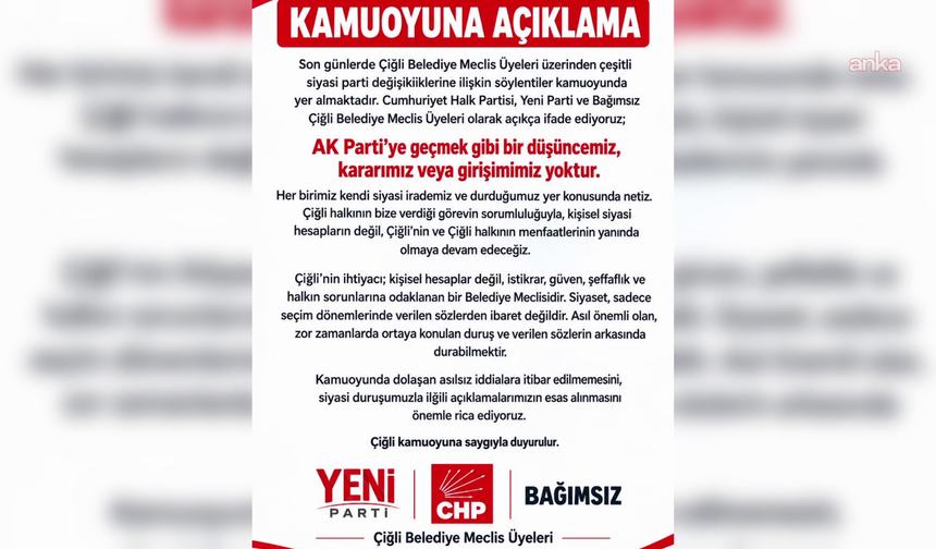 Çiğli’de "AK Parti’ye geçiş" iddiası yalanlandı