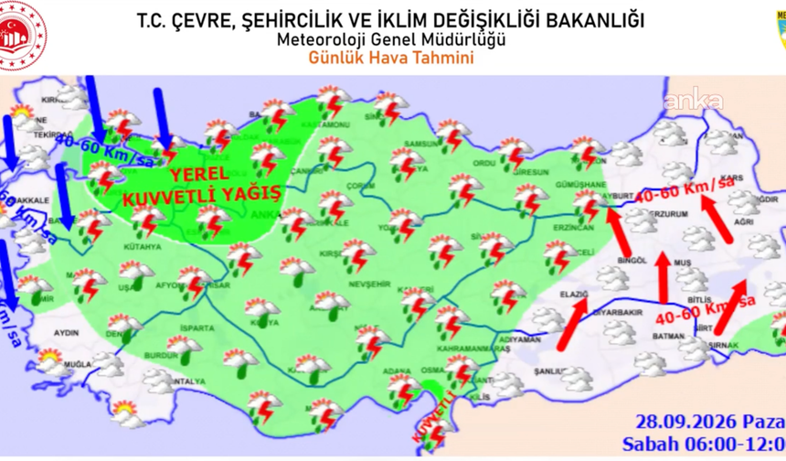 Meteorolojiden kuvvetli yağış ve rüzgar uyarısı
