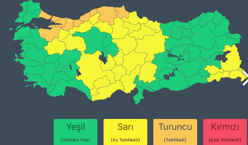 Bakan Kurum'dan yarın 10 il için turuncu, 26 il için sarı kod uyarısı